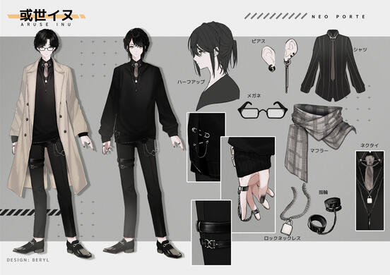 或世イヌ新衣装3面図